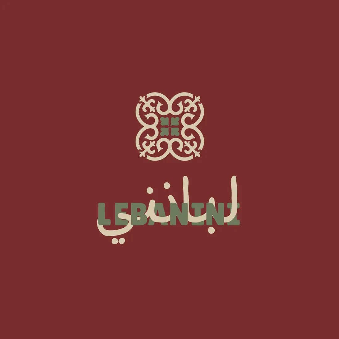 Lebanini logo on deep red