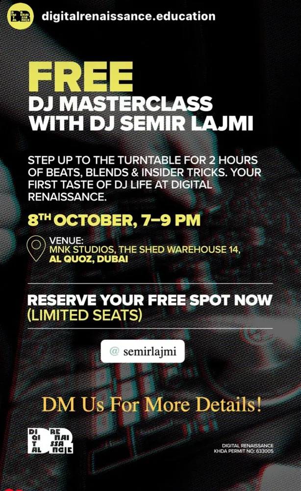 Free DJ masterclass with DJ Semir Lajmi poster