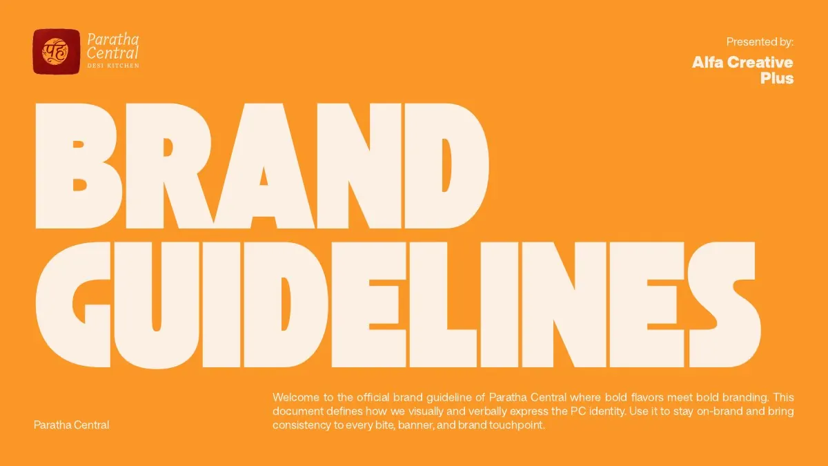 Paratha Central brand guidelines, page 1