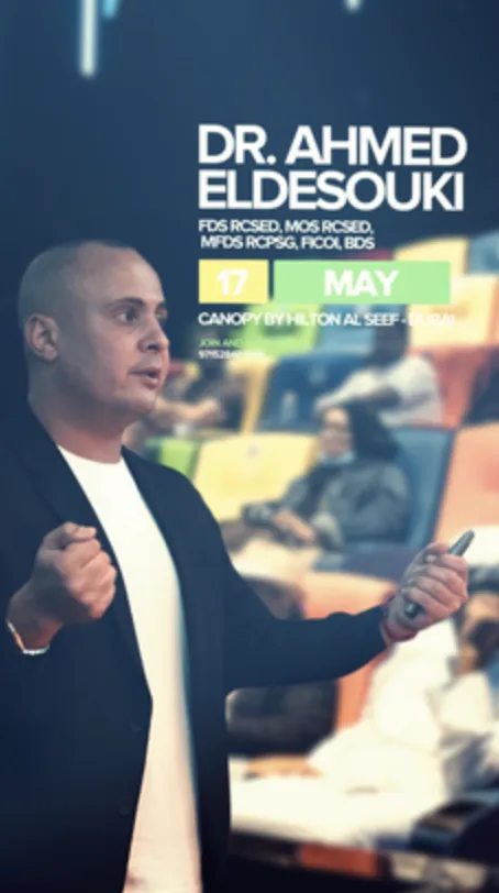 Vertical event promo with a speaker